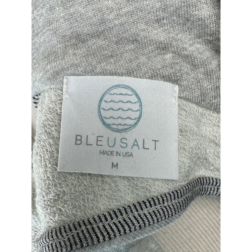 Bleusalt French Terry Hooded Mini Dress Criss Cross Open Back Pocket Gray M‎